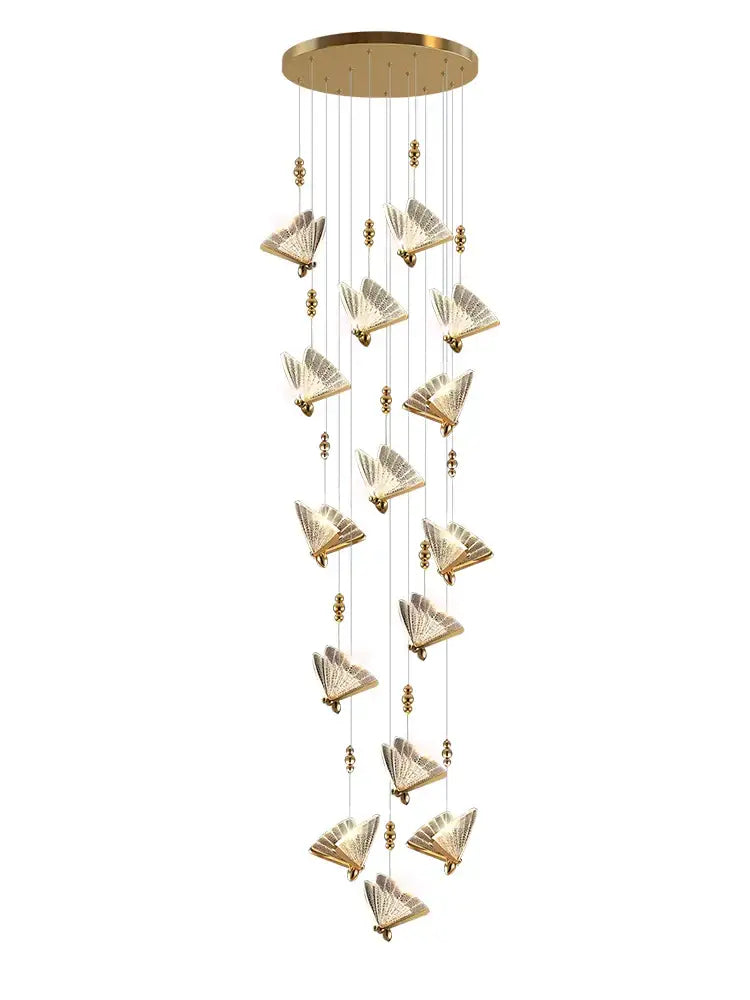 Modern gold butterfly acrylic chandelier living room pendant light