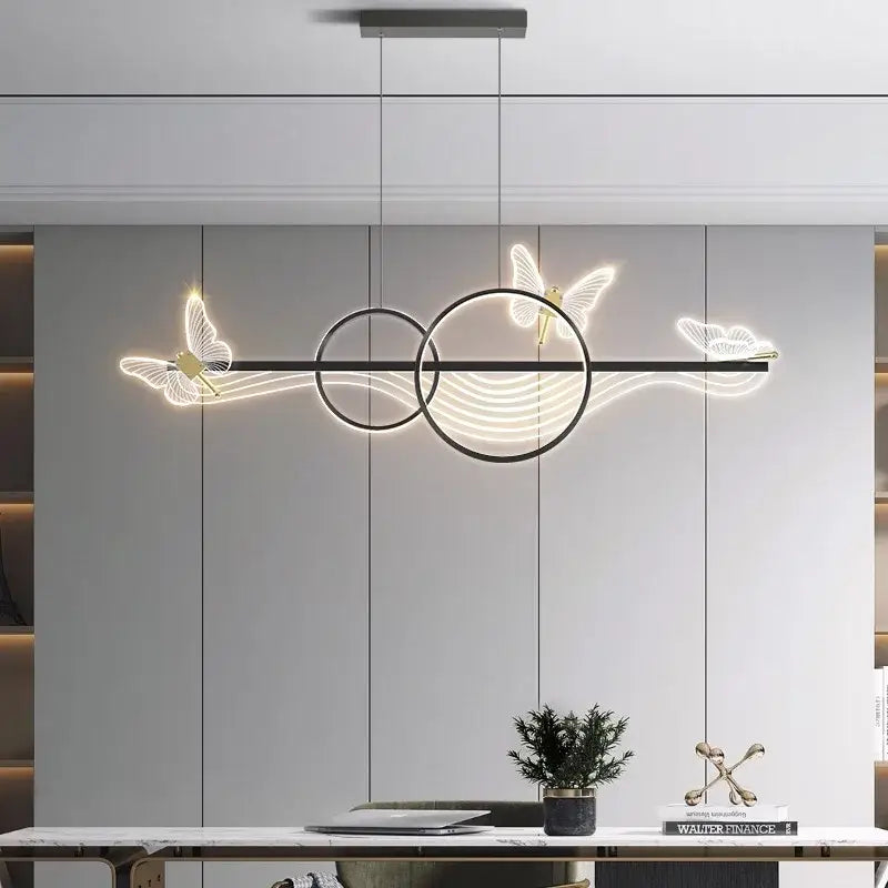 Modern gold butterfly chandelier dining room pendant light