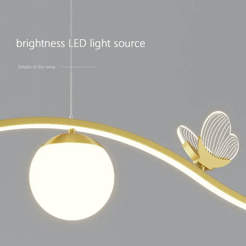 Modern gold butterfly chandelier pendant lamp for dining room