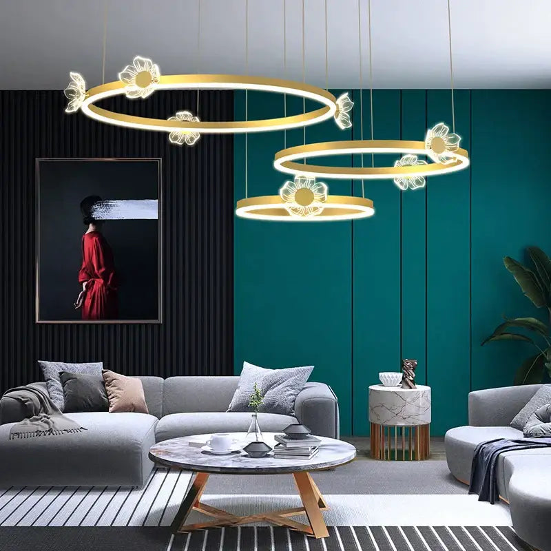 Modern gold butterfly crystal chandelier dining room led light