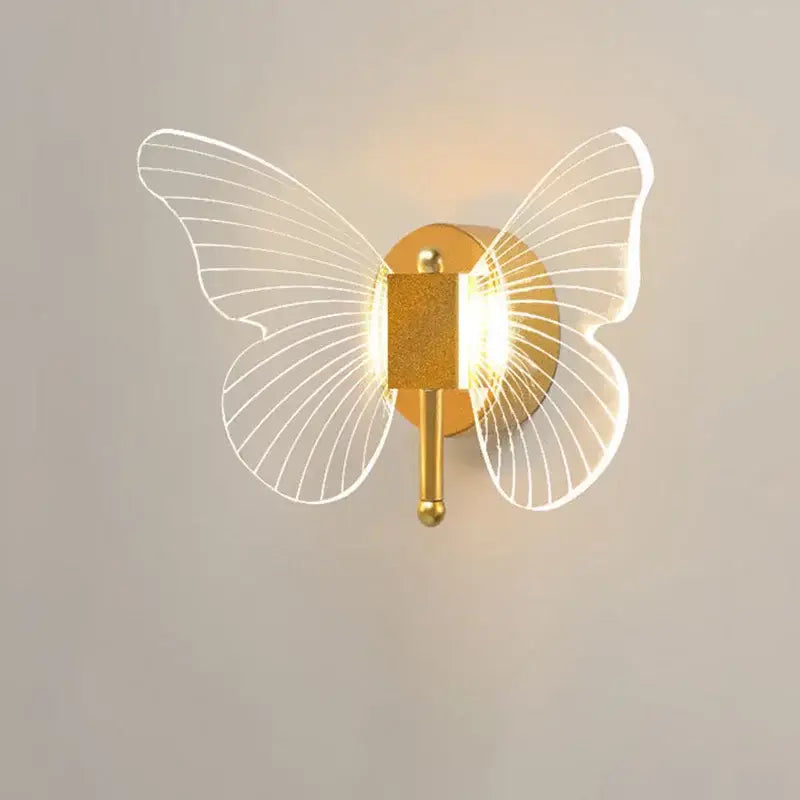 Modern gold butterfly nordic led wall lamp bedroom sconce