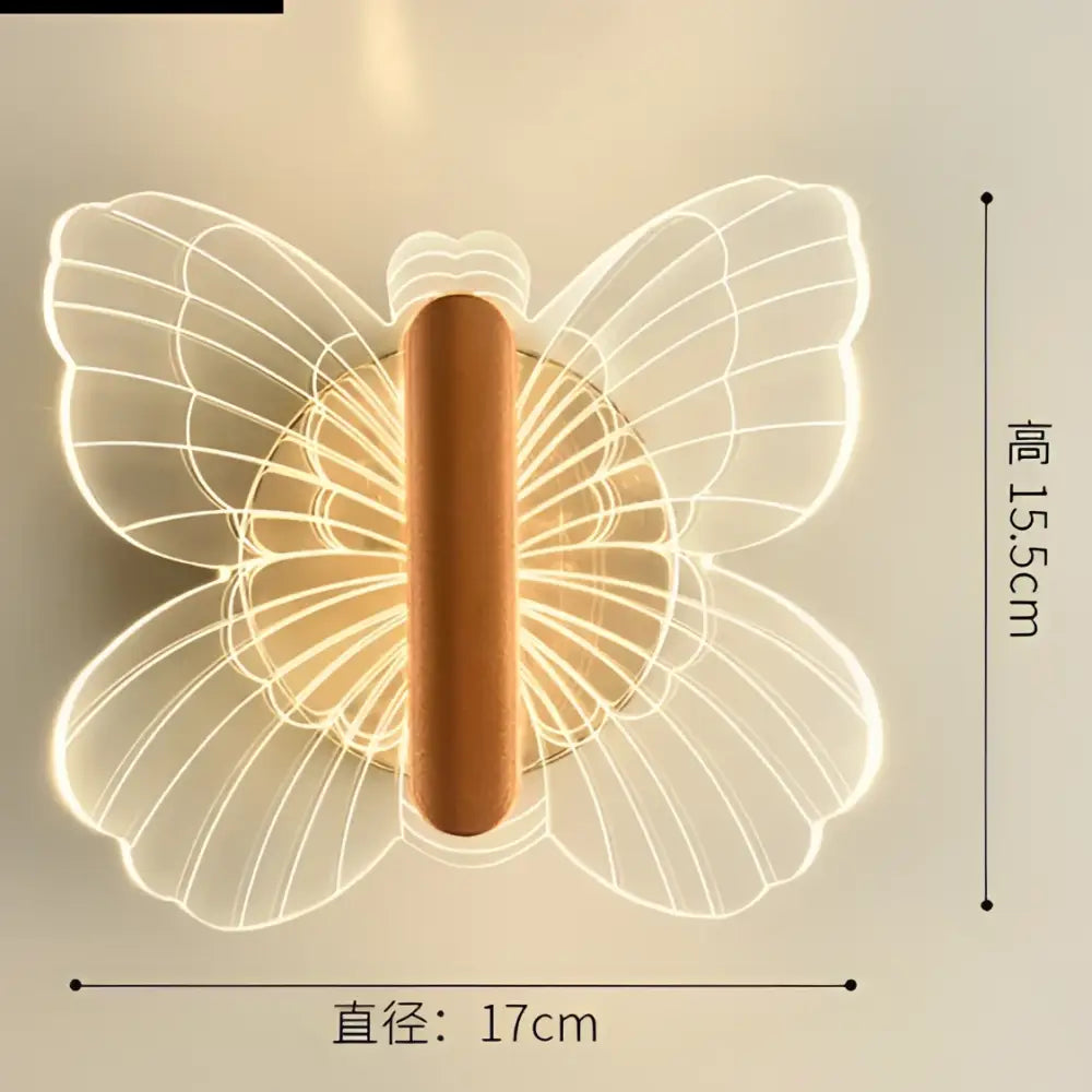 Modern gold butterfly wall lamp bedroom led sconce light