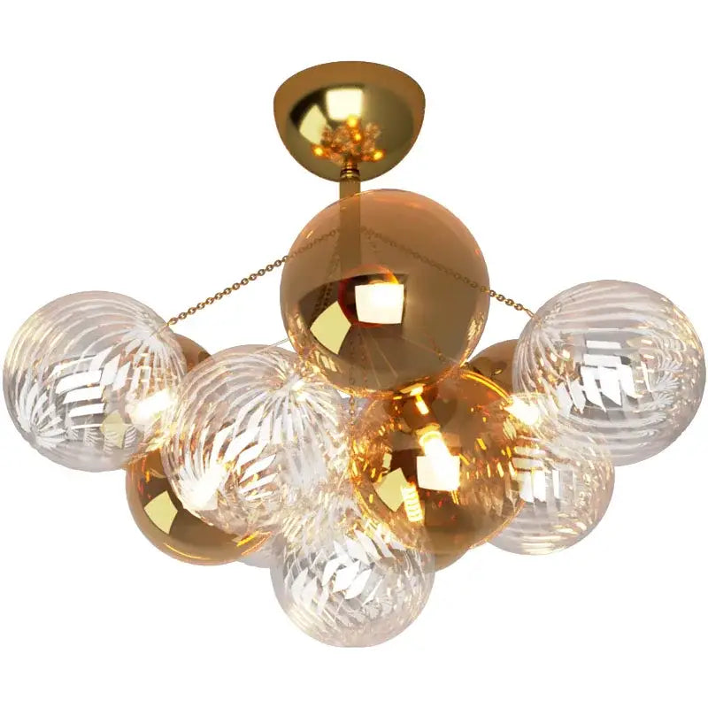 Modern gold cartoon bubble ball chandelier for kids room