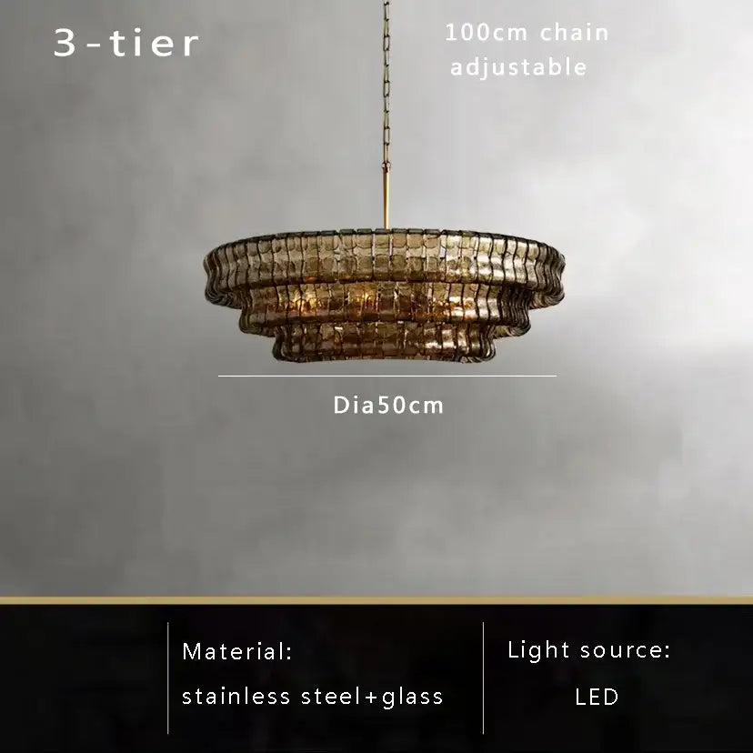 Modern gold cascading crystal pendant lights dining room chandelier