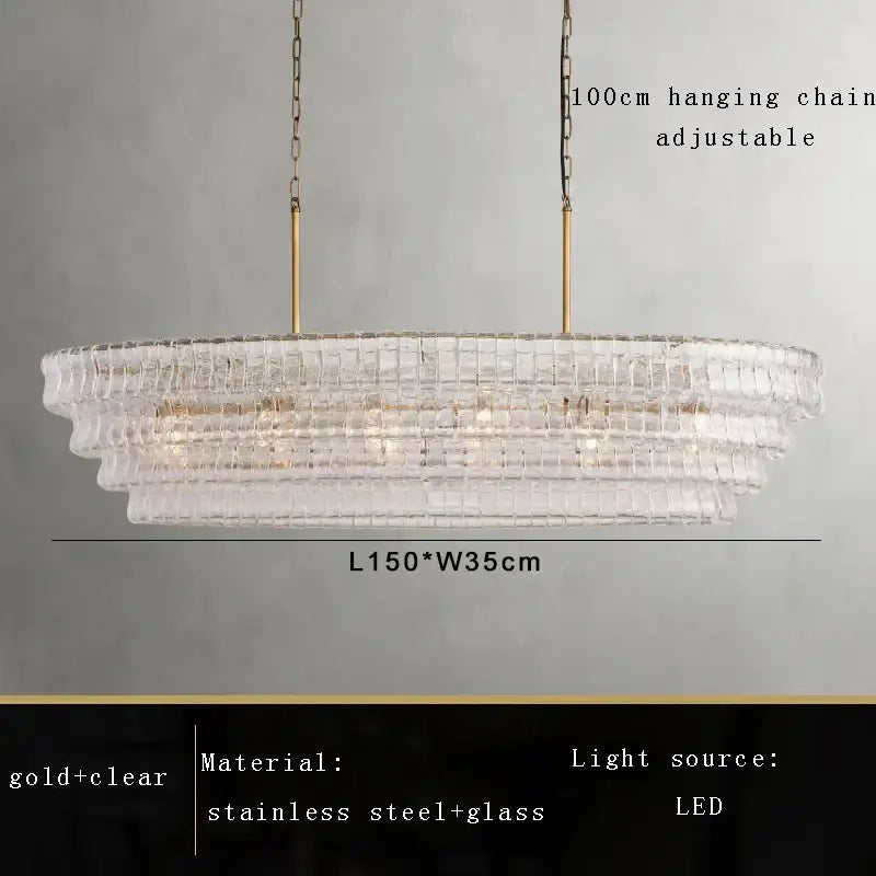 Modern gold cascading crystal pendant lights dining room chandelier
