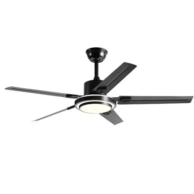 Modern gold ceiling fan with led light and stainless steel blade bedroom