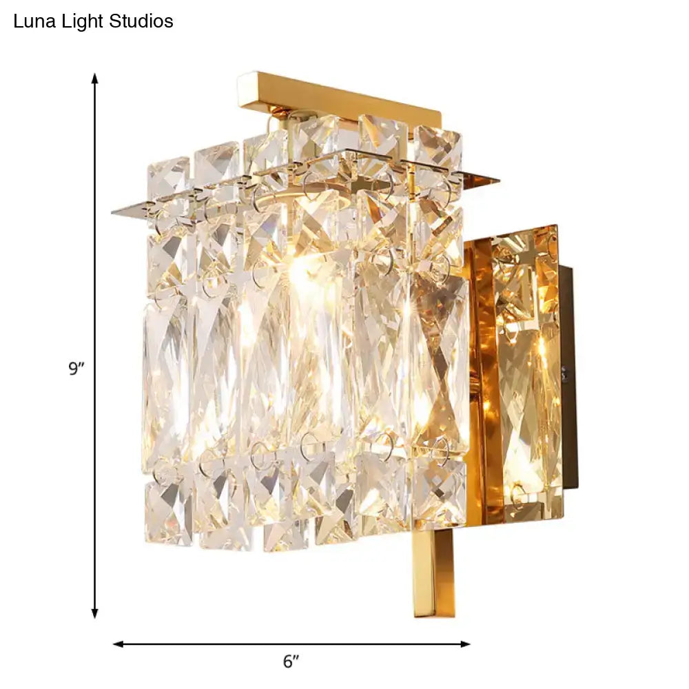 Modern gold & chrome crystal wall light living room e12 e14 fixture