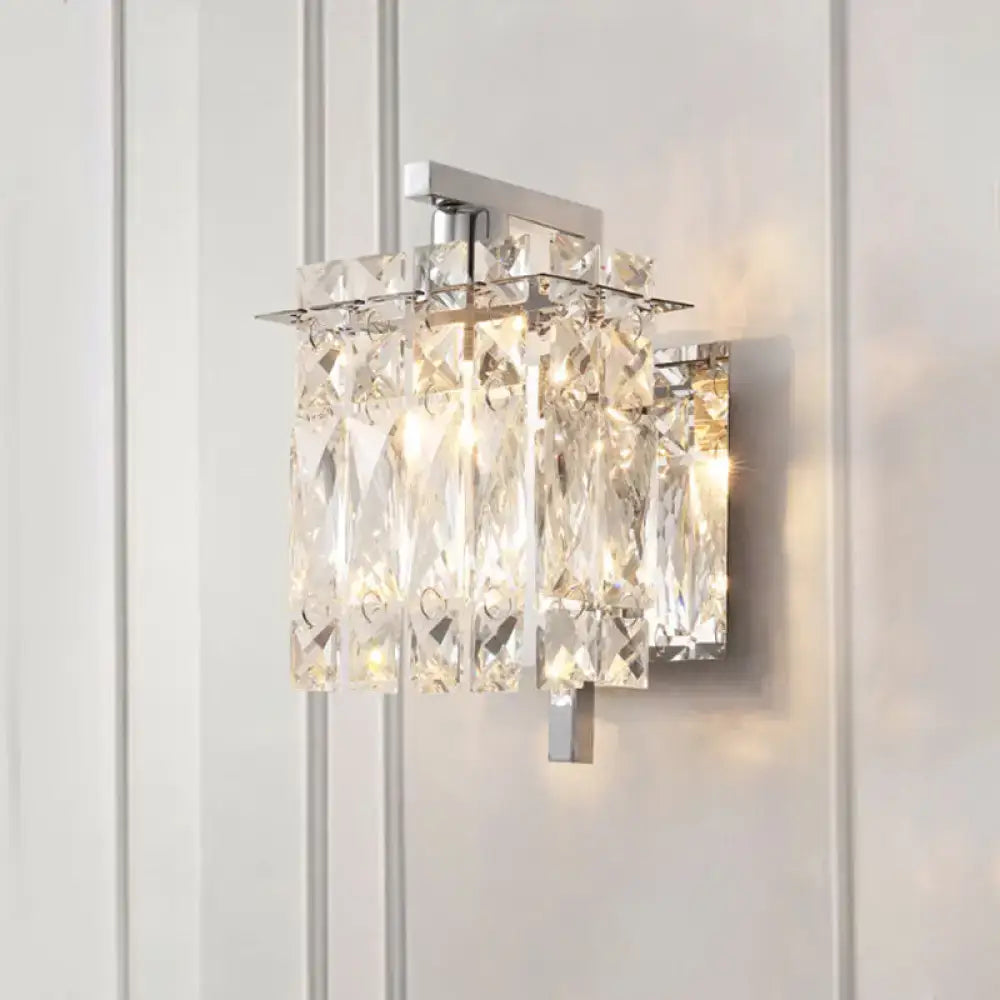Modern gold & chrome crystal wall light living room e12 e14 fixture