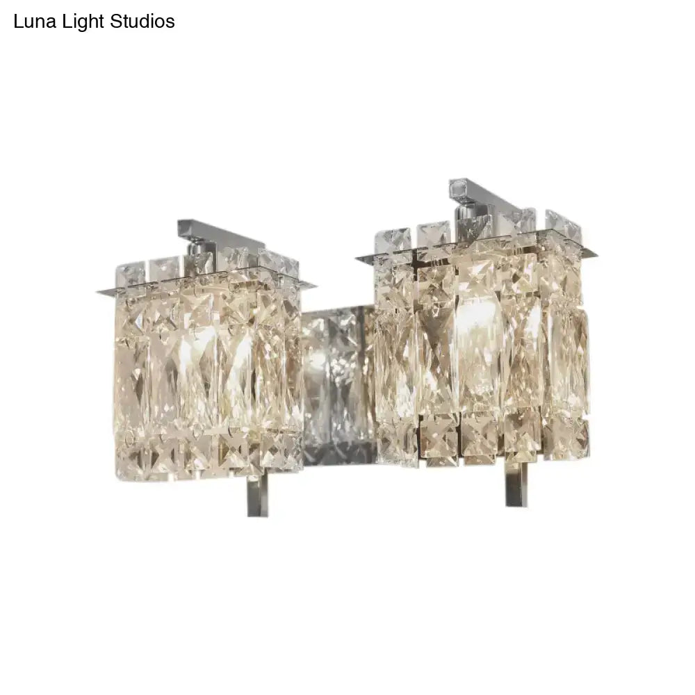Modern gold & chrome crystal wall light living room e12 e14 fixture