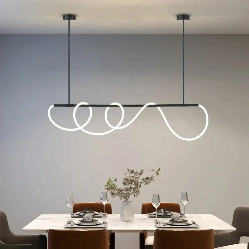 Modern gold circle note linear light bedroom pendant lamp