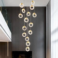 Modern gold circular crystal led chandelier living room light