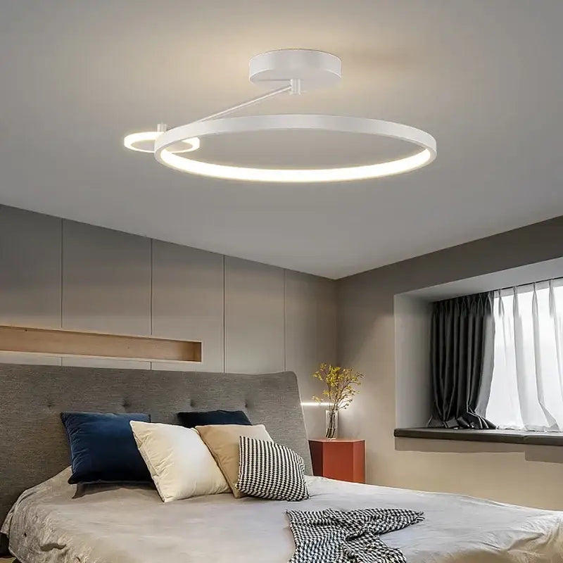 Modern gold circular led ceiling lamp bedroom minimalist lighting