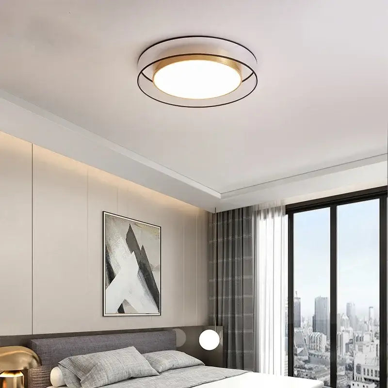 Modern gold circular led ceiling light bedroom with transparent frame