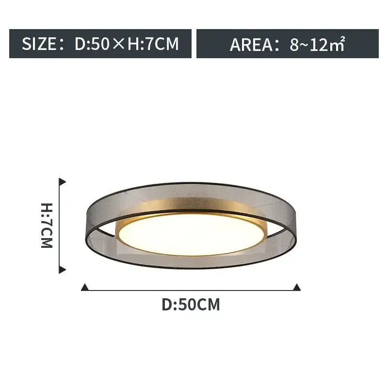 Modern gold circular led ceiling light bedroom with transparent frame