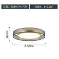 Modern gold circular led ceiling light bedroom with transparent frame