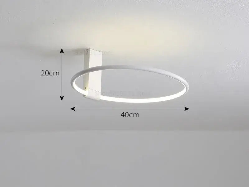 Modern gold circular led ceiling light for bedroom 360 degree rotation