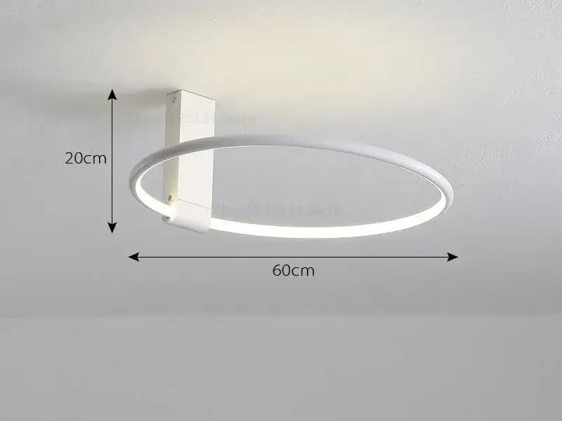 Modern gold circular led ceiling light for bedroom 360 degree rotation
