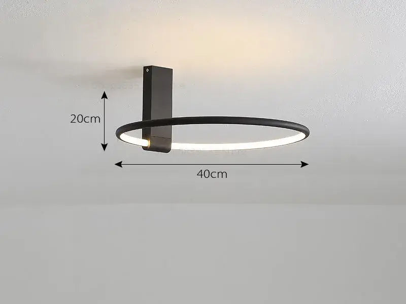 Modern gold circular led ceiling light for bedroom 360 degree rotation