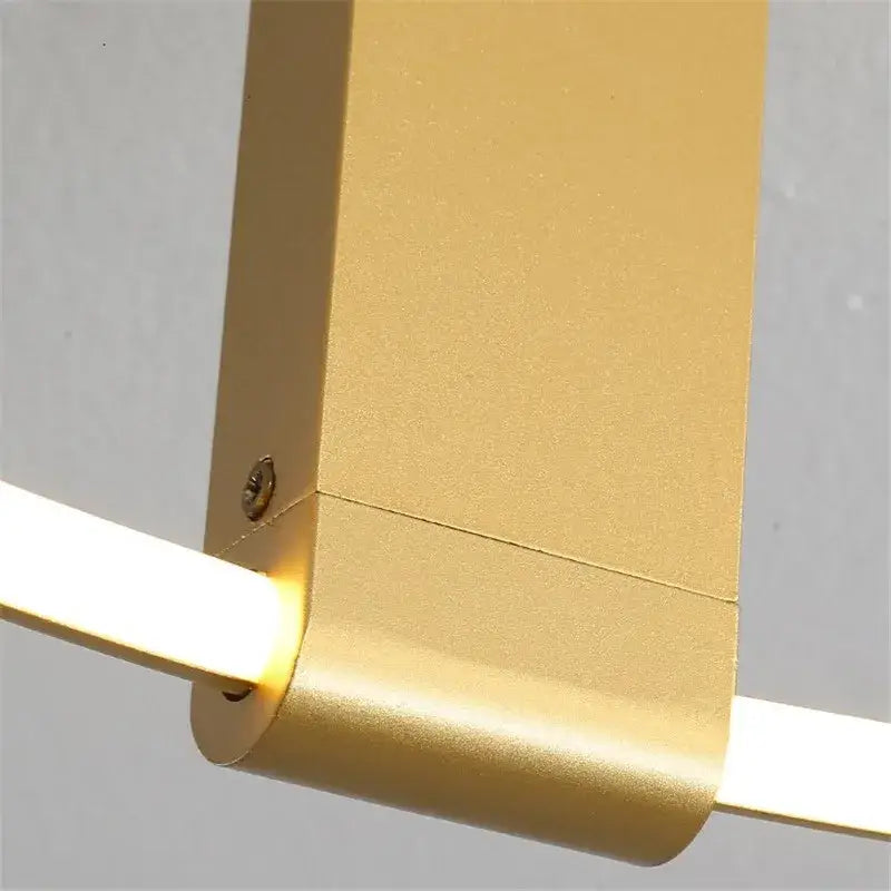 Modern gold circular led ceiling light for bedroom 360 degree rotation