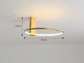 Modern gold circular led ceiling light for bedroom 360 degree rotation