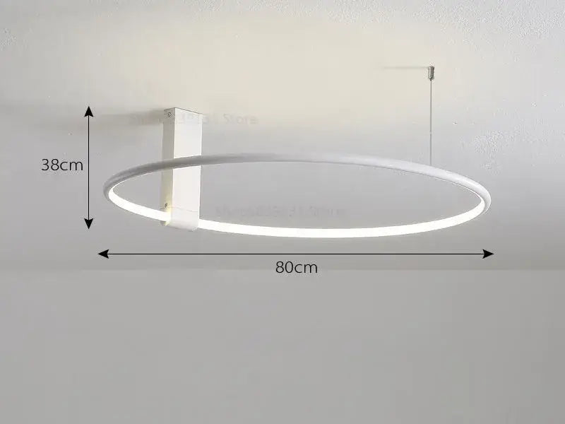 Modern gold circular led ceiling light for bedroom 360 degree rotation