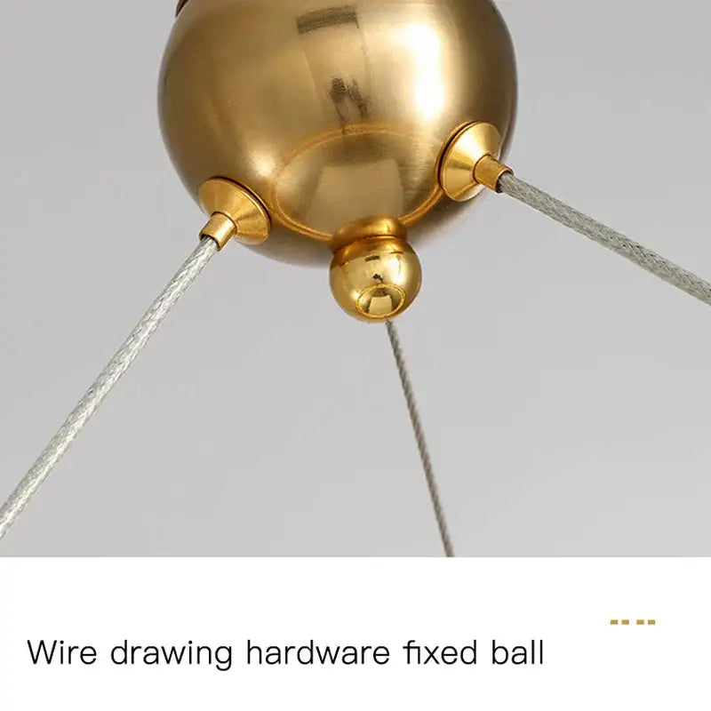 Modern gold circular ring led chandelier dining room pendant light