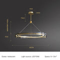Modern gold circular ring led chandelier dining room pendant light