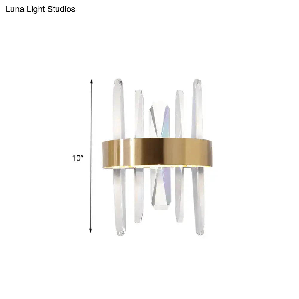 Modern gold clear crystal bar wall sconce bedroom light