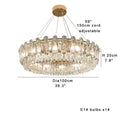 Modern gold clear crystal oval chandelier dining room light