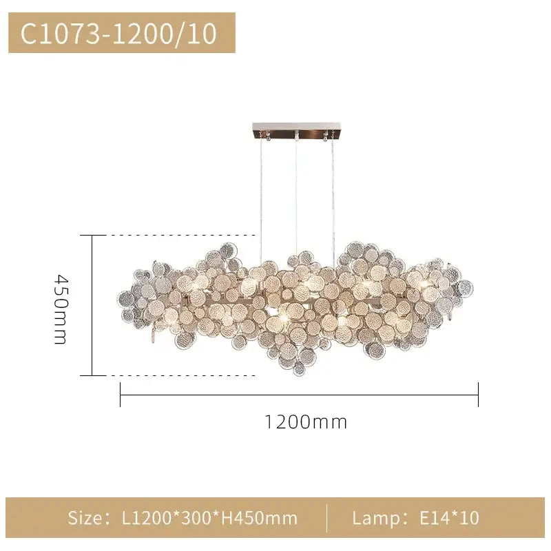 Modern gold cloud led ceiling chandelier for living room