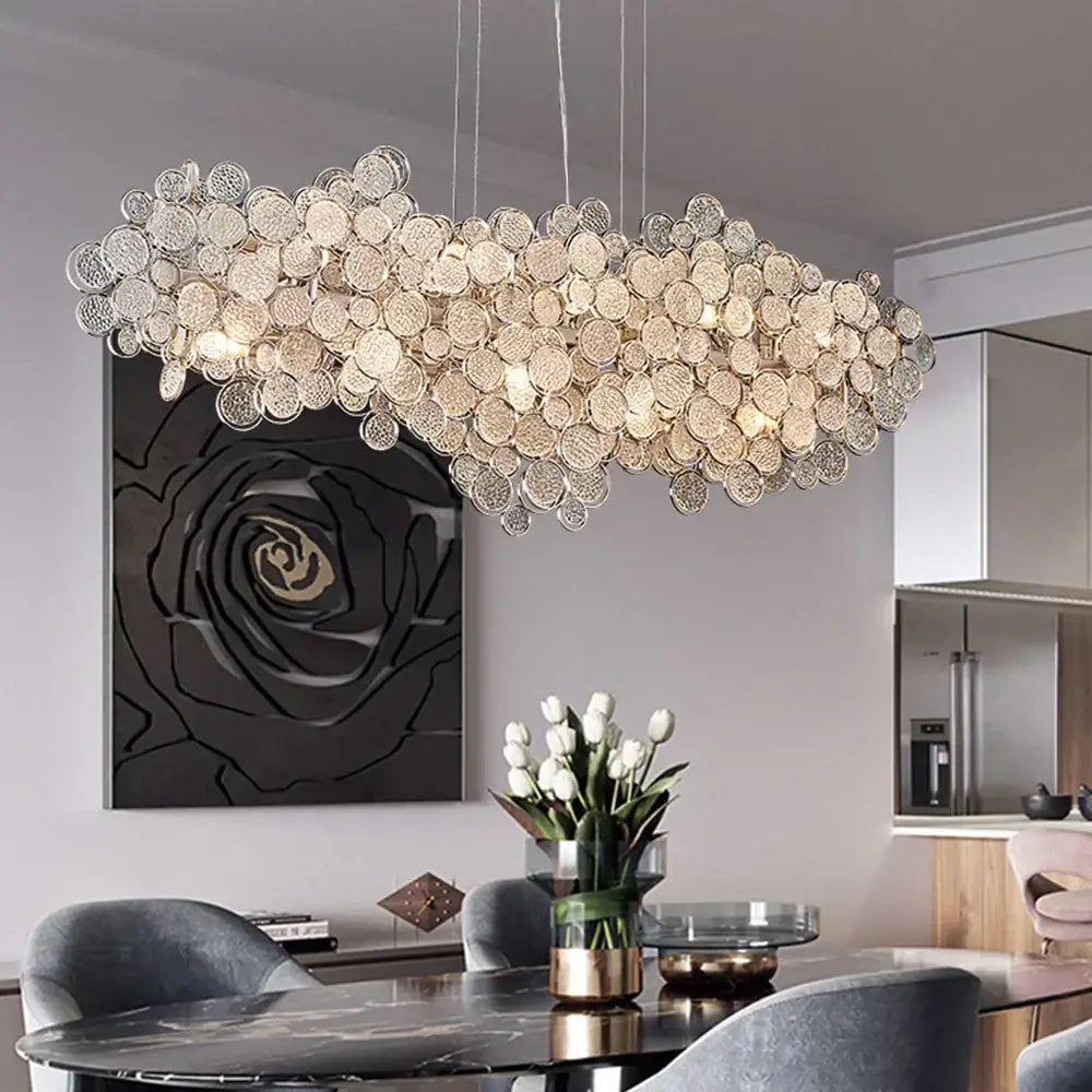 Modern gold cloud led ceiling chandelier for living room