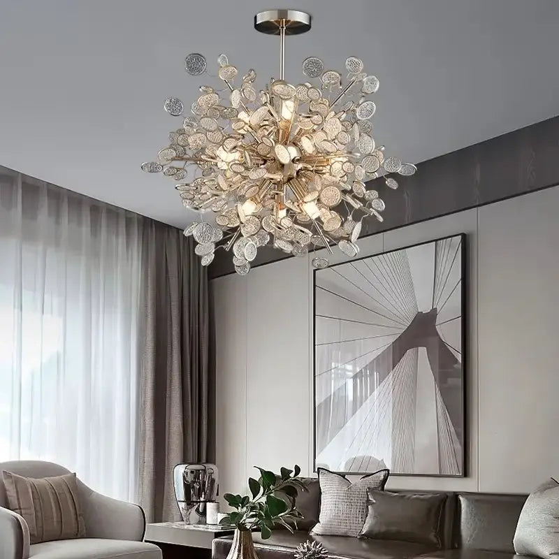 Modern gold cloud led ceiling chandelier for living room