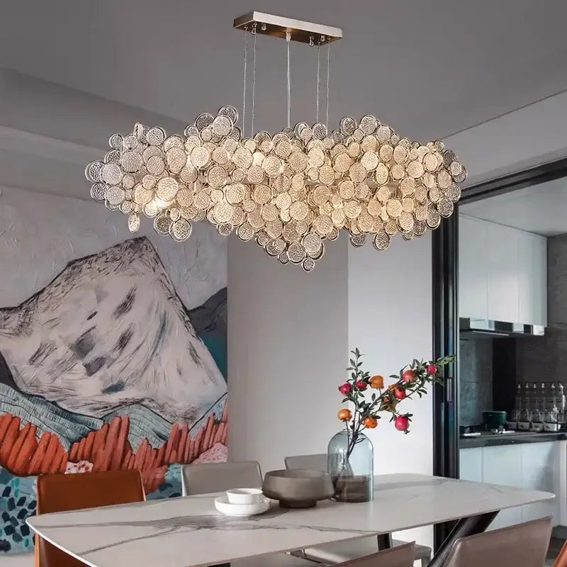 Modern gold cloud led ceiling chandelier for living room