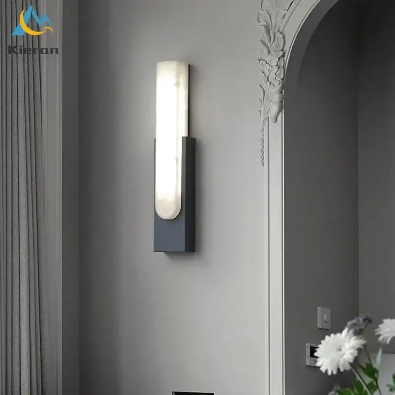 Modern gold cloud stone led wall light bedroom sconce