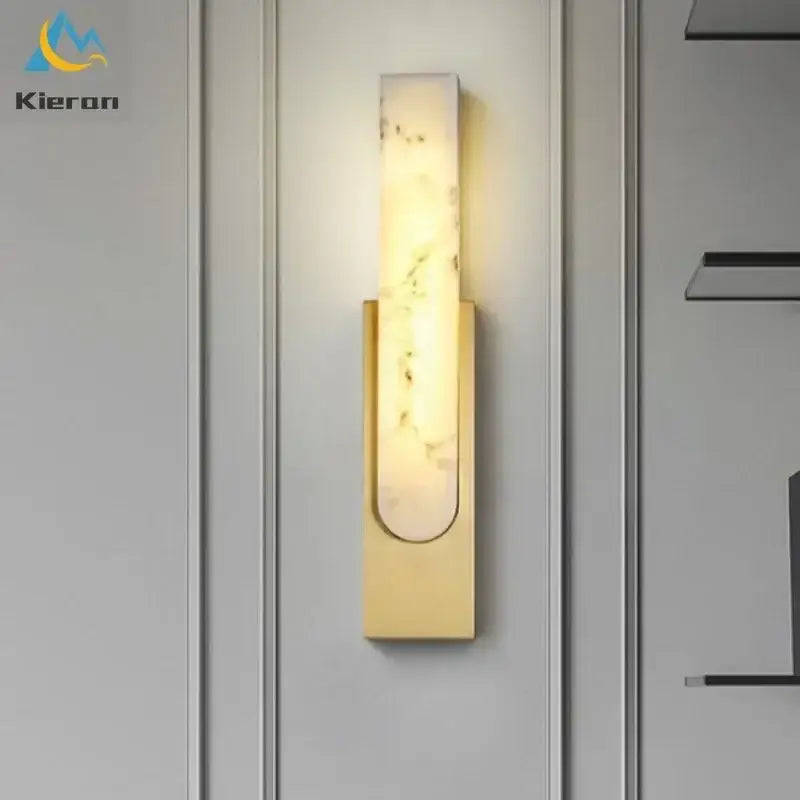 Modern gold cloud stone led wall light bedroom sconce