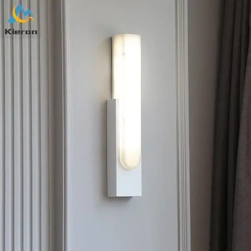 Modern gold cloud stone led wall light bedroom sconce