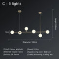 Modern gold copper ceiling chandelier living room glass globe light