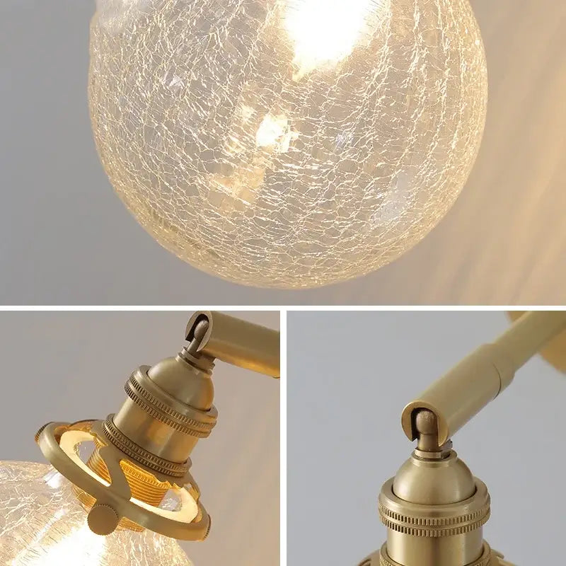 Modern gold crackled glass led wall lights bedroom sconce