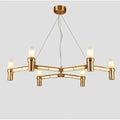 Modern gold crown major chandelier foyer geometric glass light