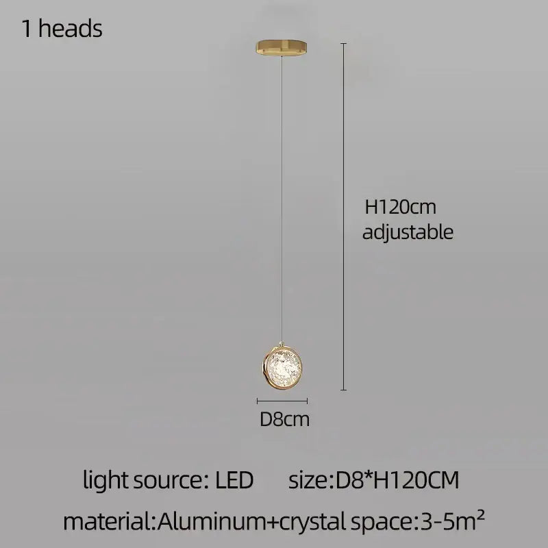 Modern gold crystal ball chandelier staircase hanging light
