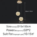 Modern gold crystal ball pendant light bedroom chandelier