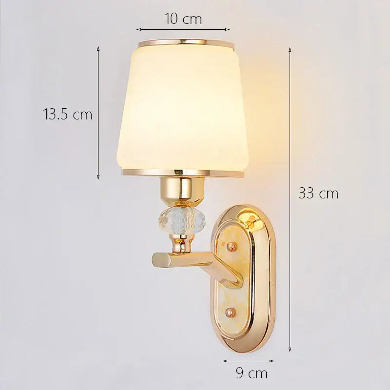 Modern gold crystal bedside wall sconce bedroom light with beads