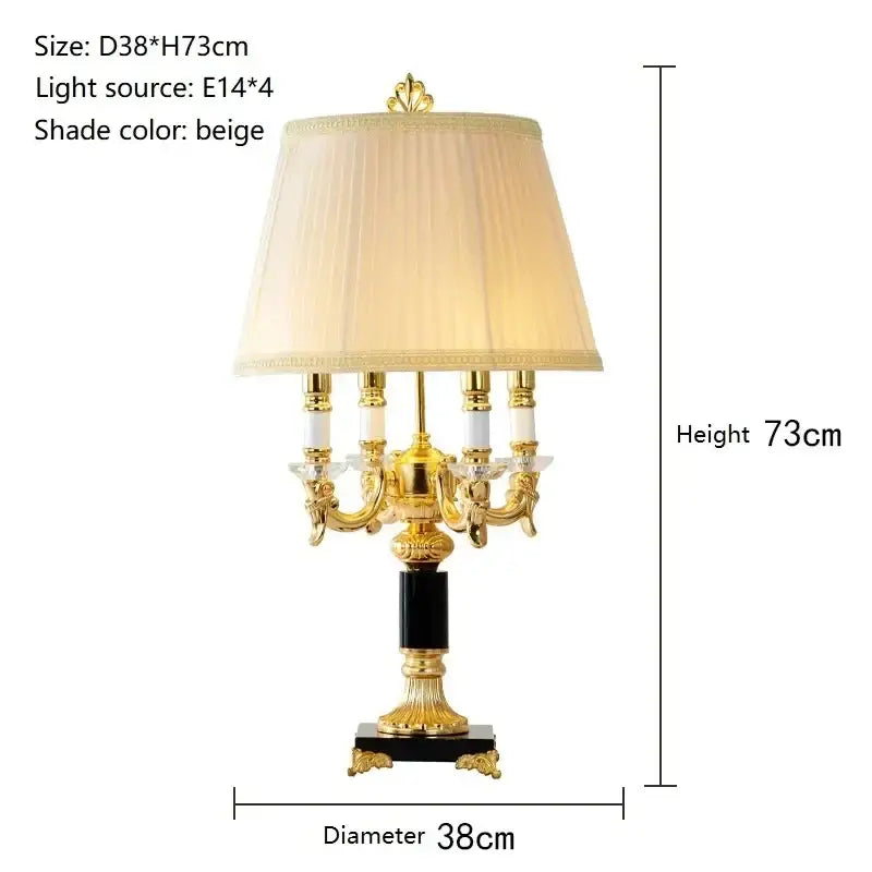 Modern gold crystal black table lamp bedroom chandelier light