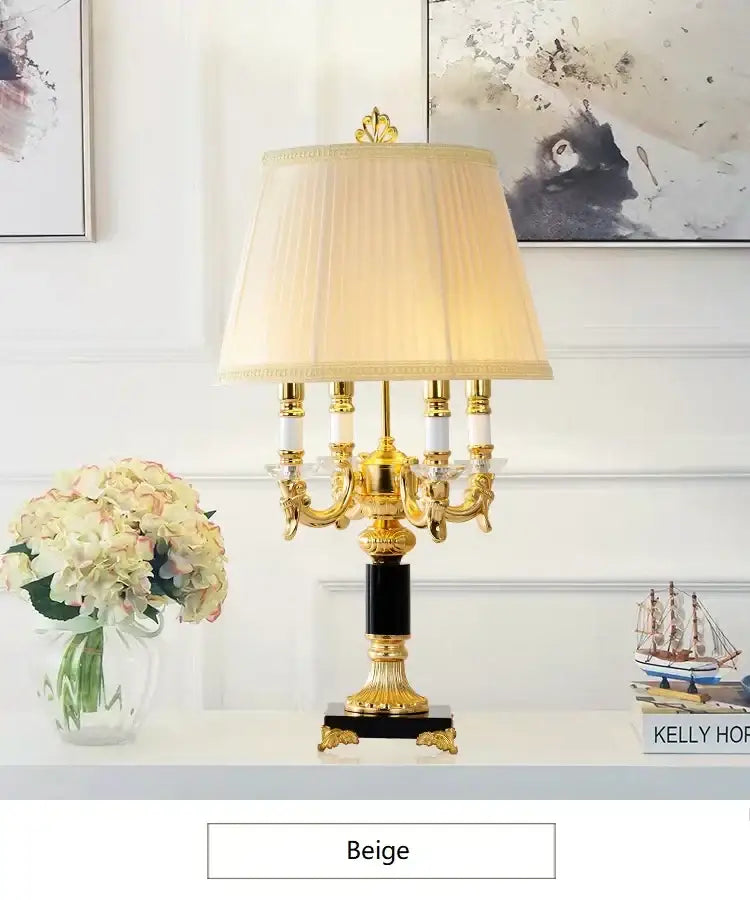 Modern gold crystal black table lamp bedroom chandelier light