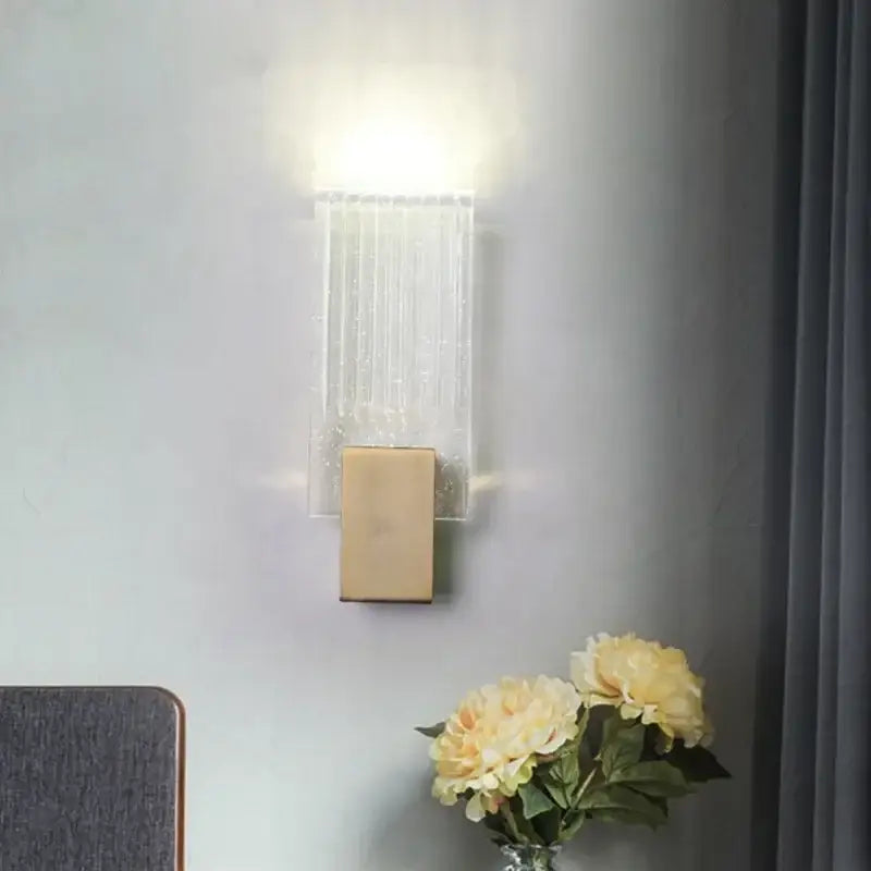Modern gold crystal brass led wall lamp for luxury living room decor