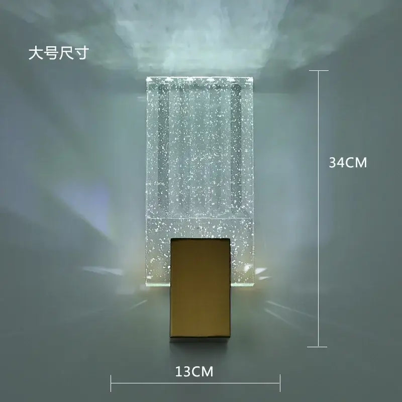Modern gold crystal brass led wall lamp for luxury living room decor