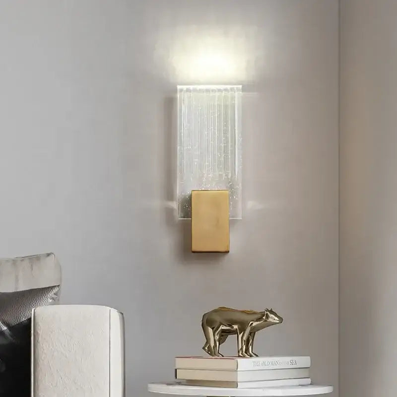 Modern gold crystal brass led wall lamp for luxury living room decor