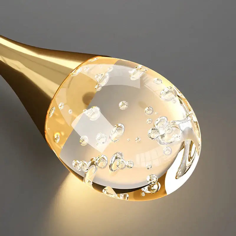 Modern gold crystal bubble chandelier for dining room teardrop pendant