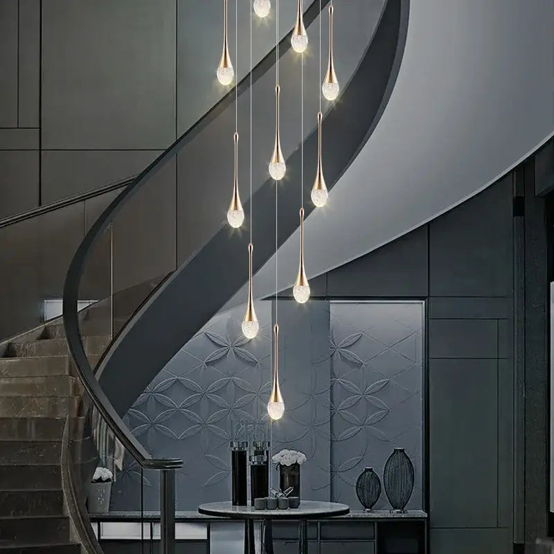 Modern gold crystal bubble chandelier living room pendant light