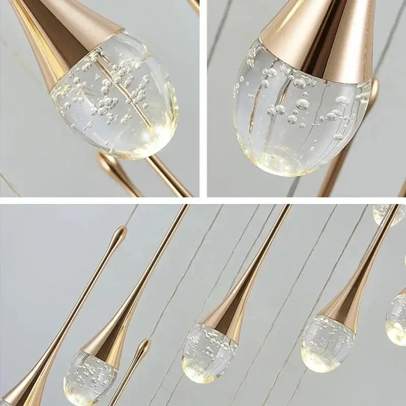 Modern gold crystal bubble chandelier living room pendant light